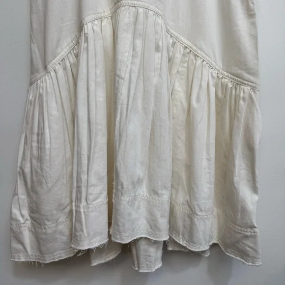 Pilcro Anthropologie Kyla Flounce Mini Dress Women Small Petite Pockets - Picture 5 of 15